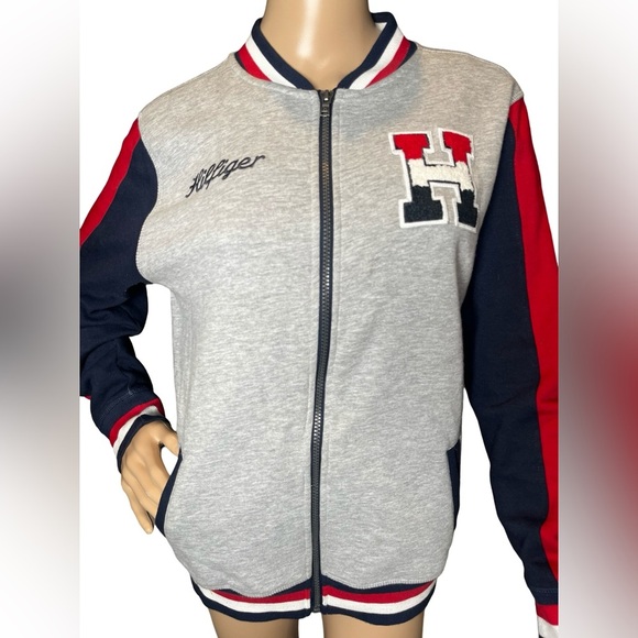Tommy Hilfiger Letterman Varsity Sewn Letter H Soft Lined Jacket Sz Lge (16-18) - Picture 5 of 11